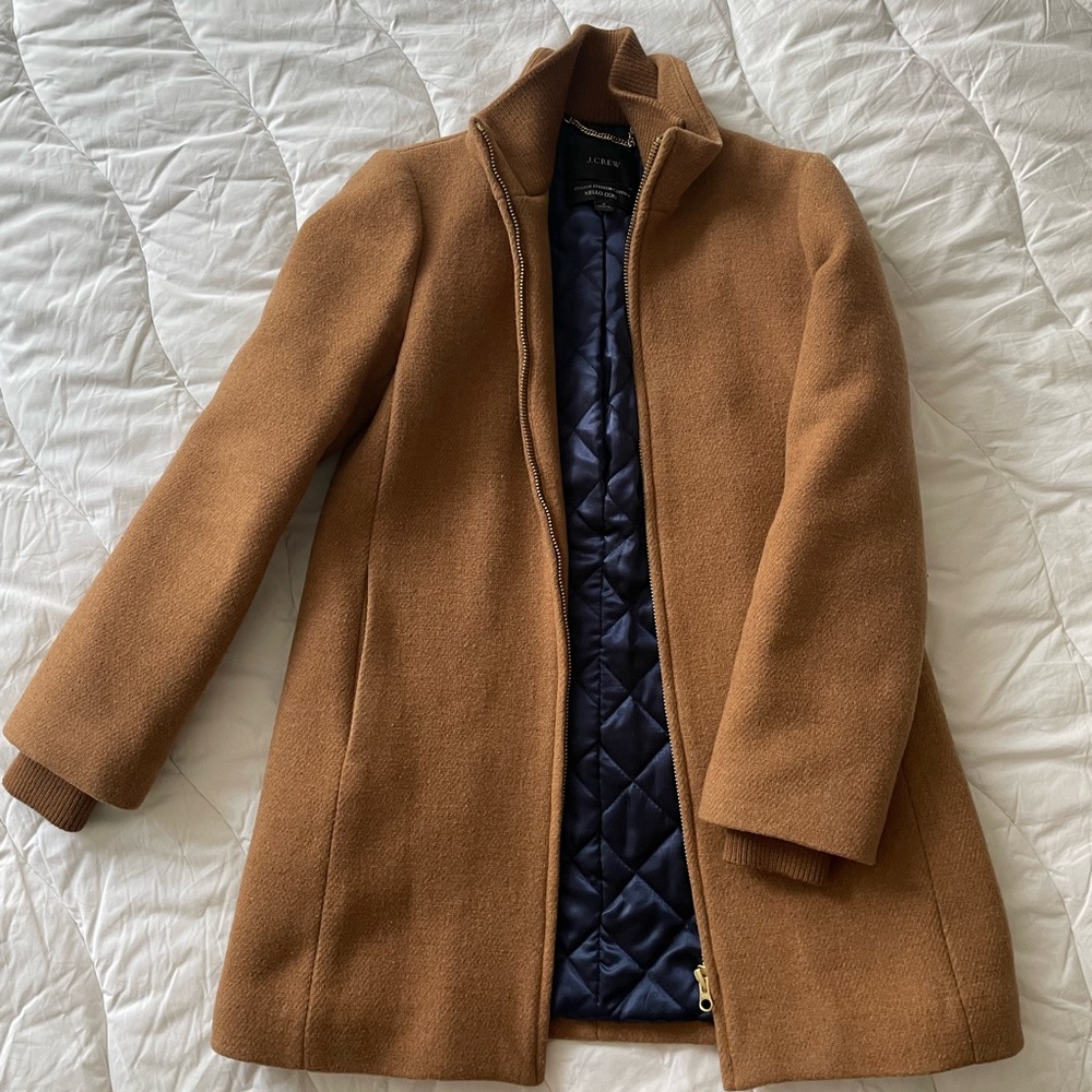 J crew tan cocoon coat